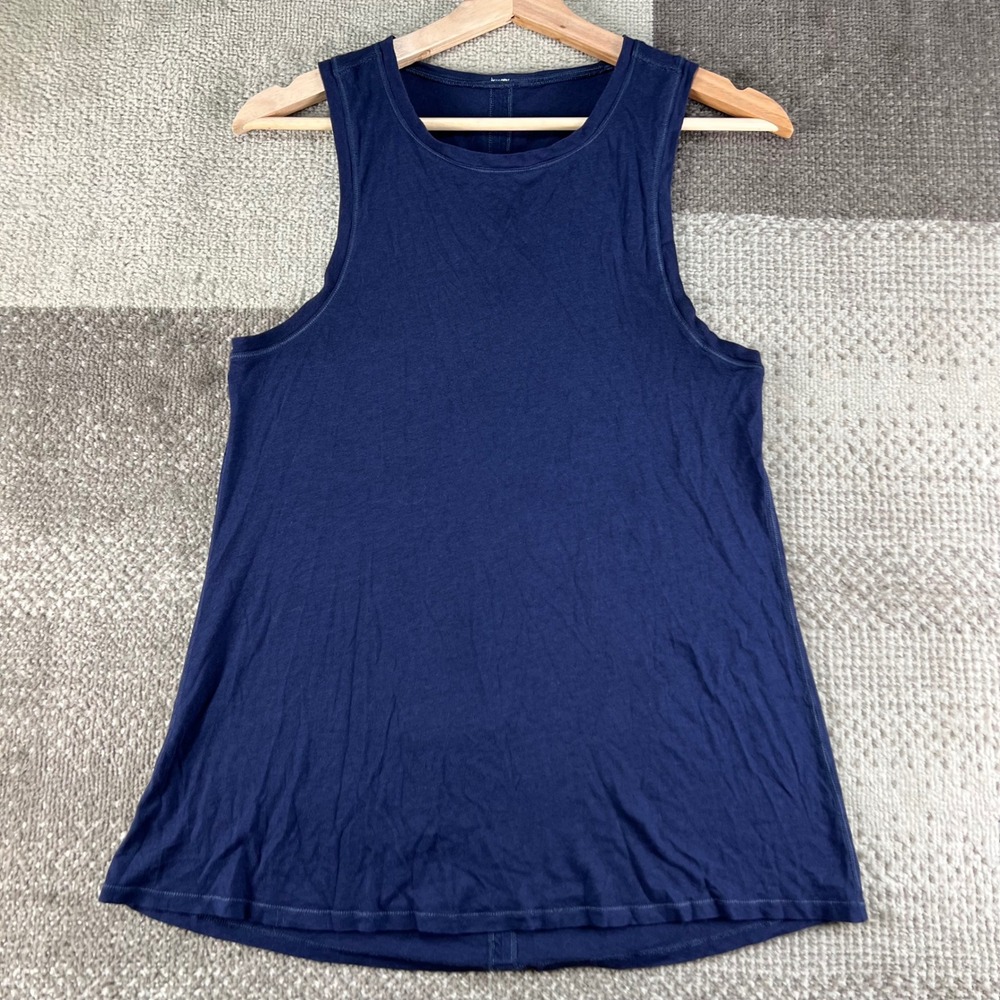 Lululemon Blue Cross Back Sleeveless Activewear Tank Top Women Size 6 15.5X25.5